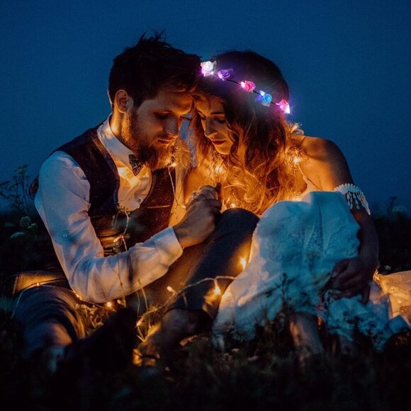 LED Flower Crowns 50 Pcs Colorful Light Up Hair Wreaths for Parties Weddings main image 5